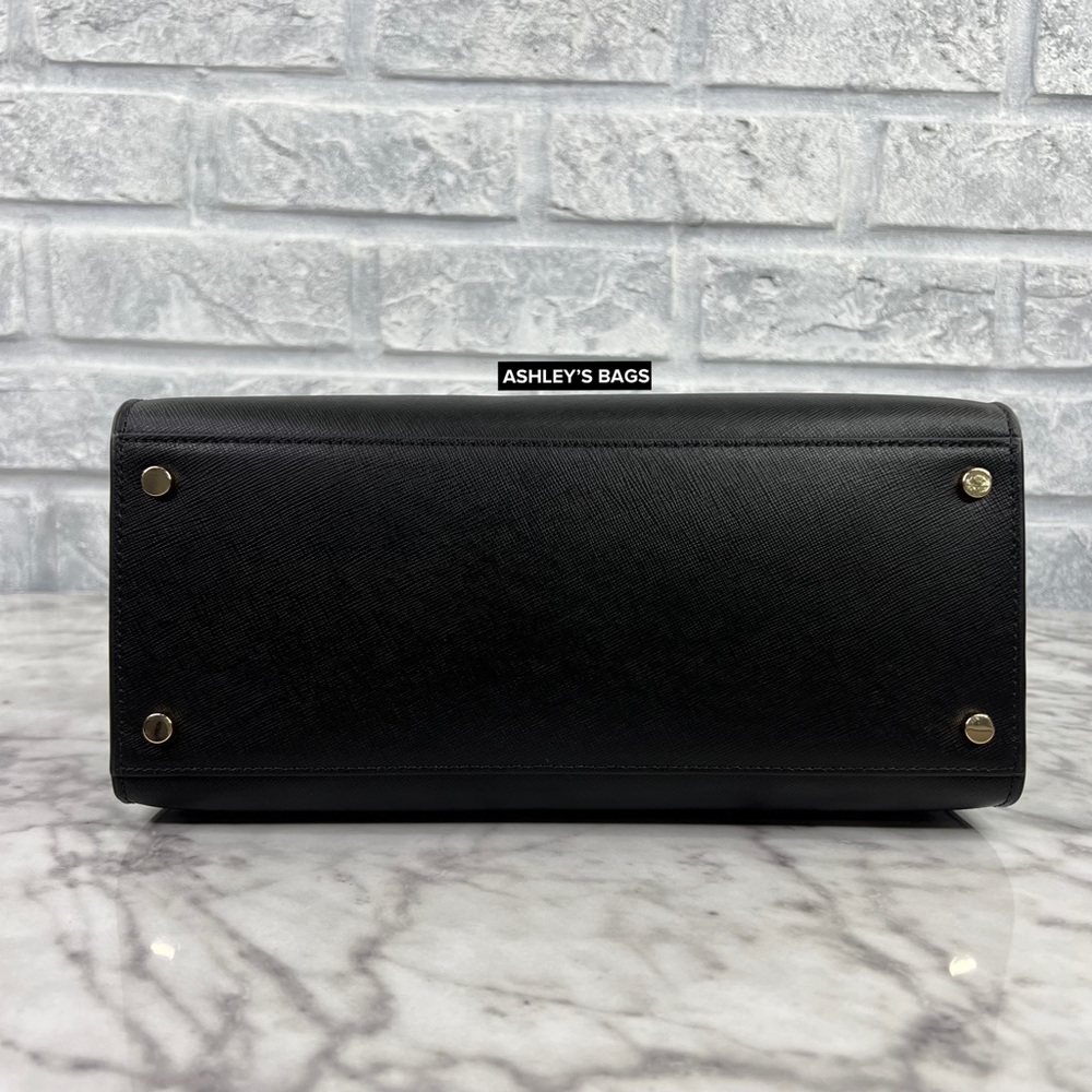 Kate Spade Madison Medium Satchel & Large Slim Bifold Wallet In Black - Picture 7 of 15